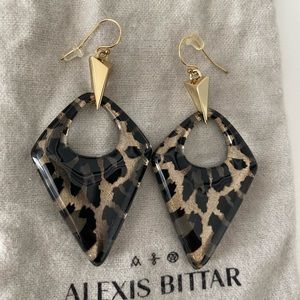 Leopard print lucite Alexis Bittar earrings